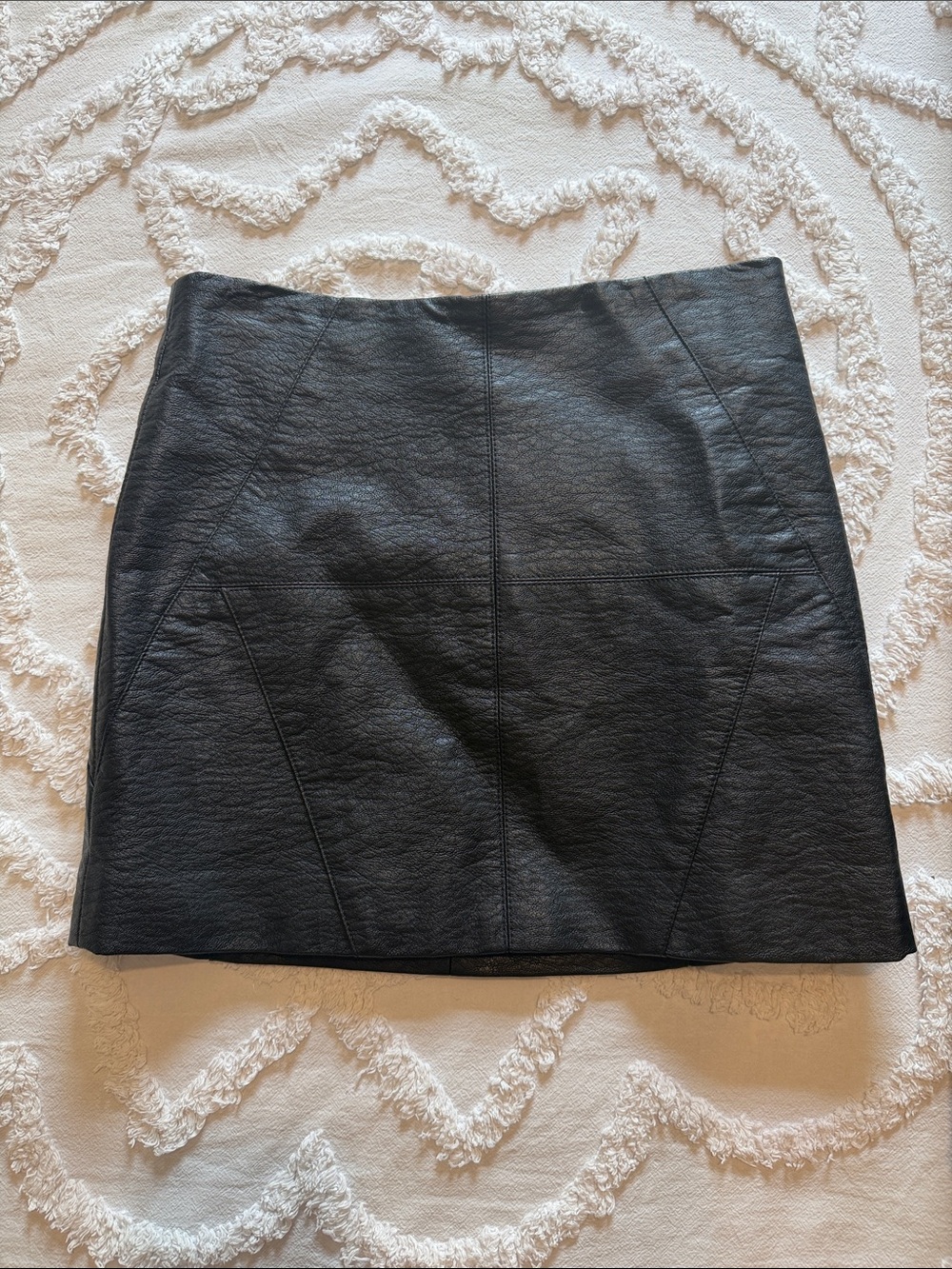 H&M Black Faux Leather Mini Skirt